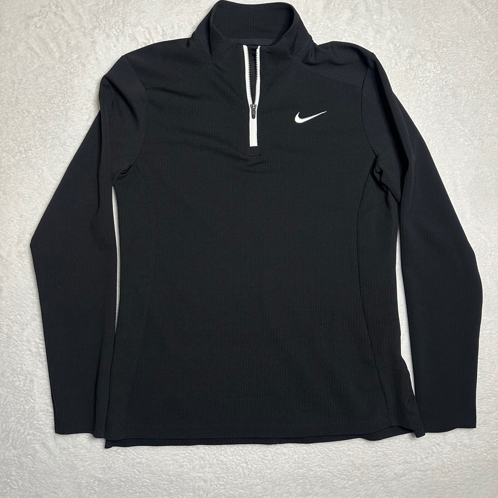 Nike Dri-FIT Womens Small Black Quarter Zip Long Sleeve Athletic Pullover Top